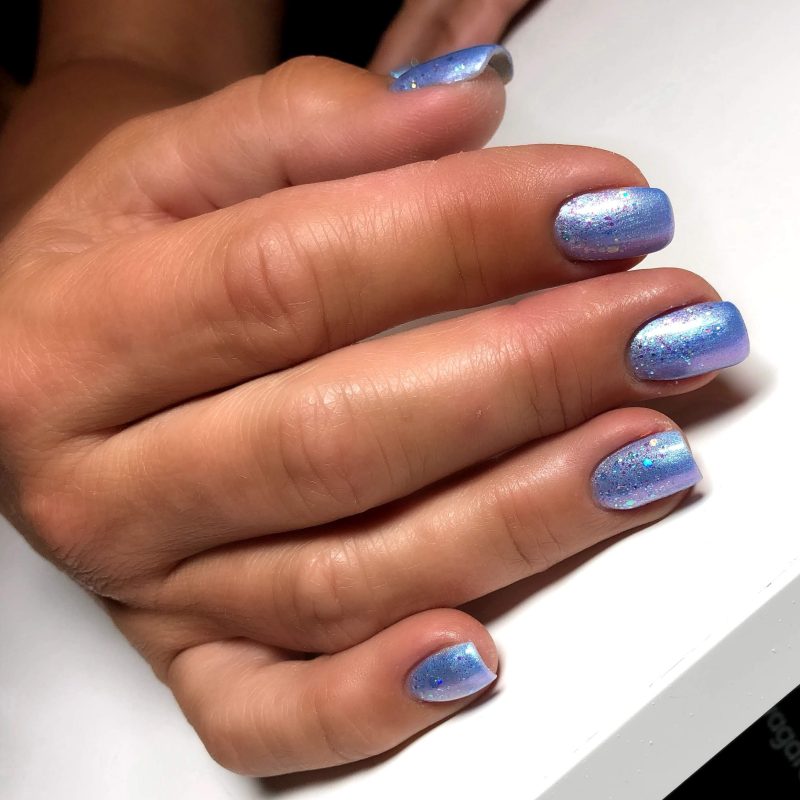 soft blue nails